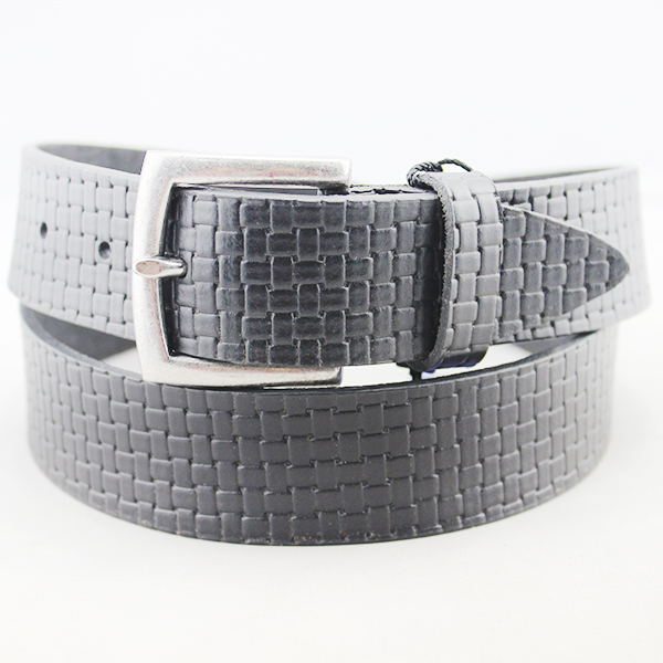 Mens split leather embossed belts for jeans 35-10809