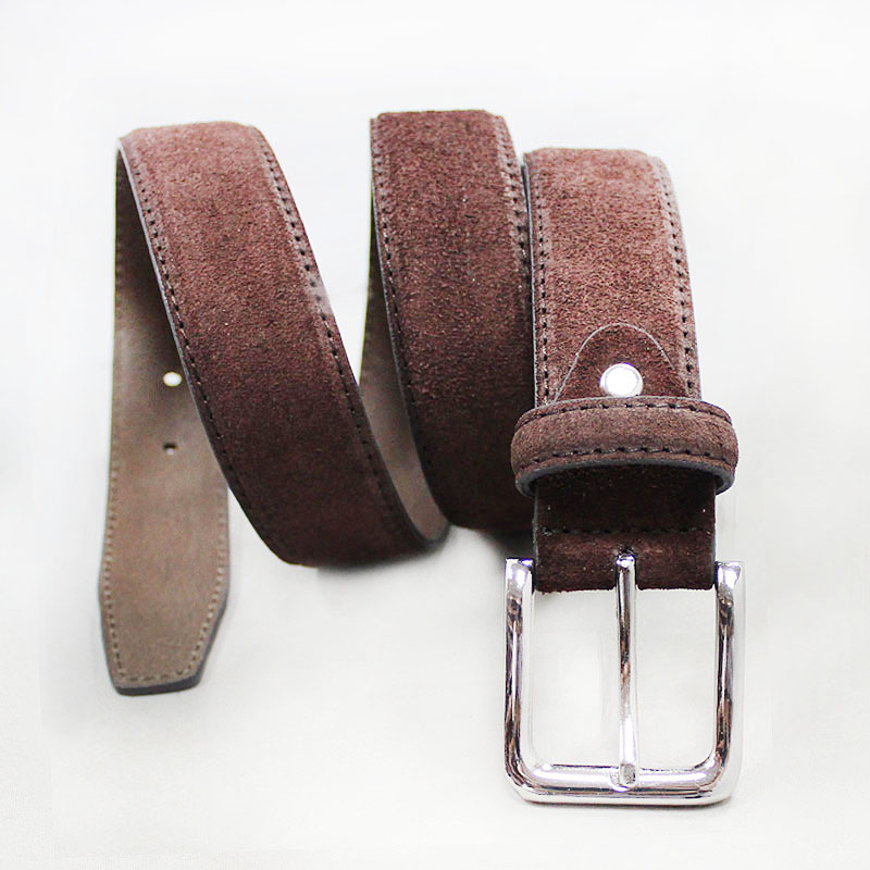 Brown Suede Leather Belt 35-15047B