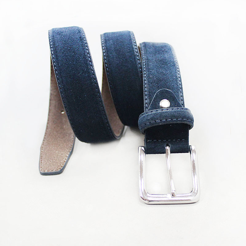 Navy Suede Leather Belt 35-15047C