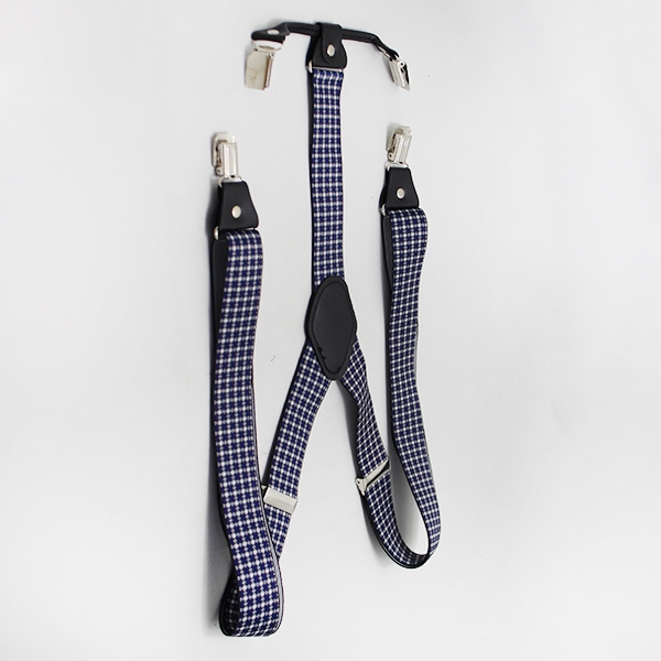 Fashion Men Suspenders Leather Alloy 4 Clips Braces KRS35-19351