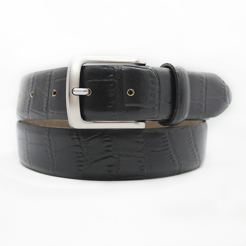 Mens split leather embossed belts for jeans 35-13160A