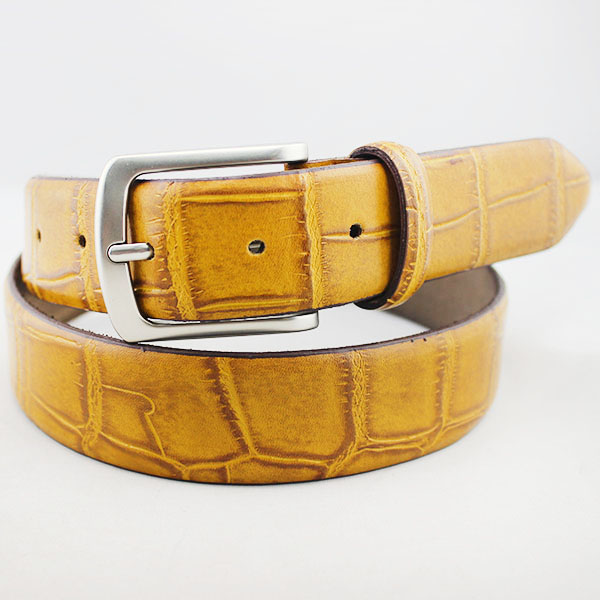 Mens split leather embossed belts for jeans 35-13162