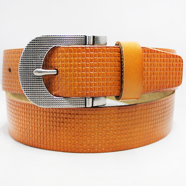 Mens split leather embossed belts for jeans 35-14464