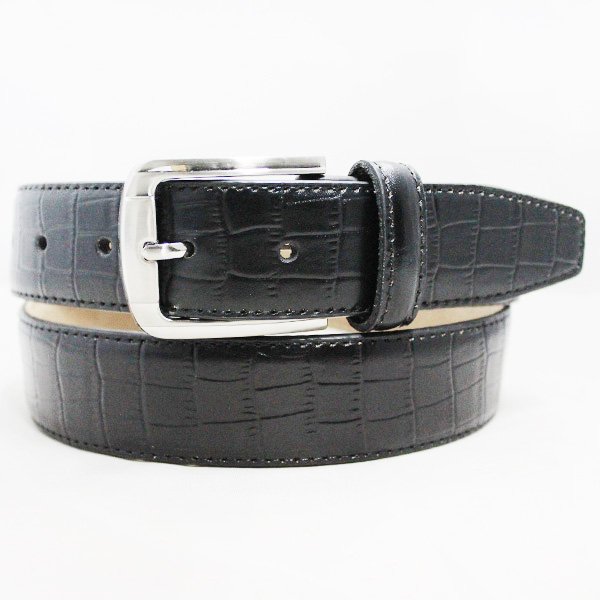 Mens split leather embossed belts for jeans 35-14465