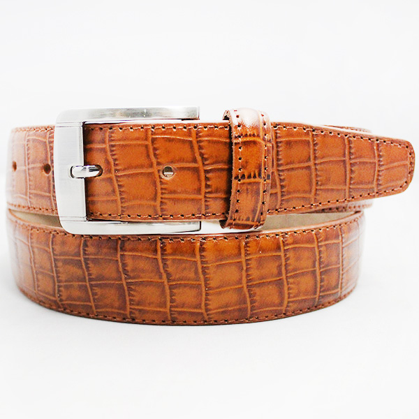 Mens split leather embossed belts for jeans 35-14466