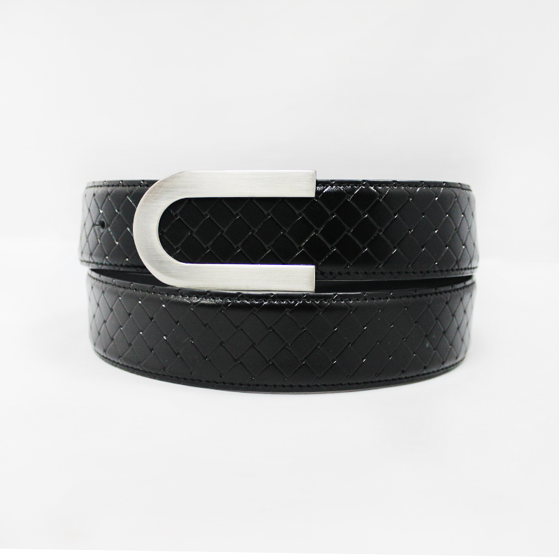 Mens split leather embossed belts for jeans 35-15065