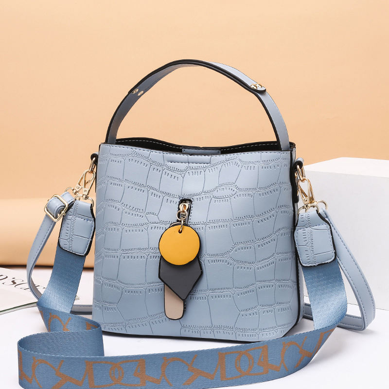 Sustainable water base PU leather bucket bag women designer cross bags ladies shoulder handbag